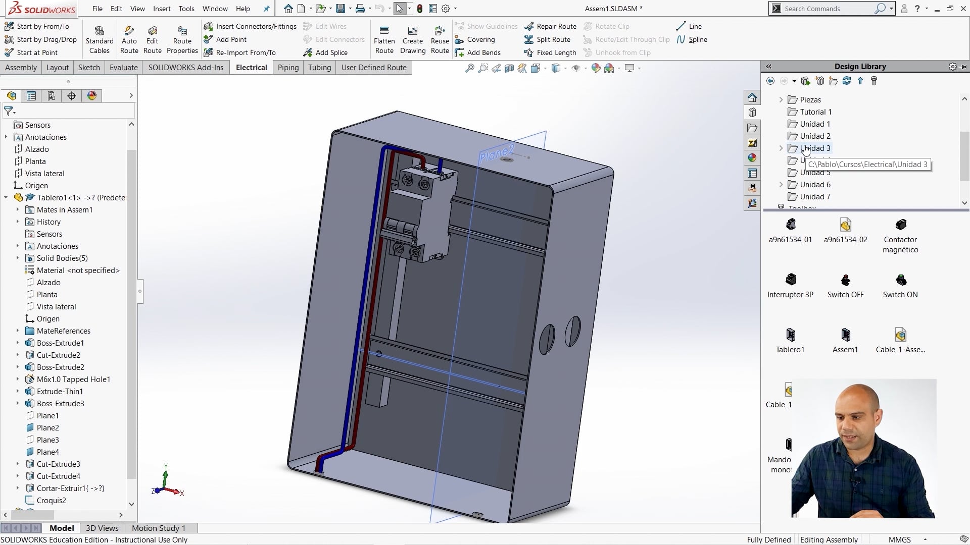 Instalaciones eléctricas 3D con solidworks – Clase N° 16